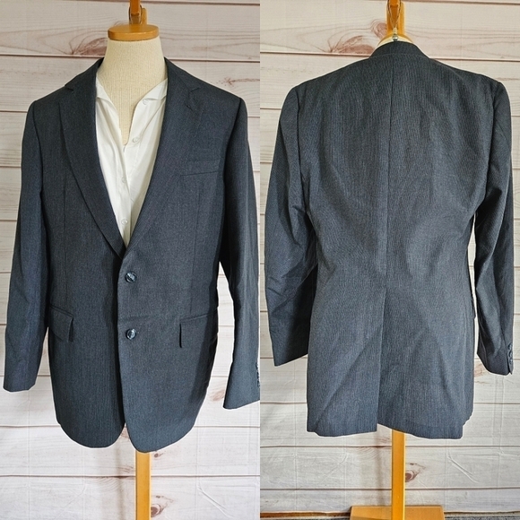Vintage Oscar de la Renta Pinstripe Blazer in Dark Cobalt  Stripe Size 40 Reg - Picture 1 of 13